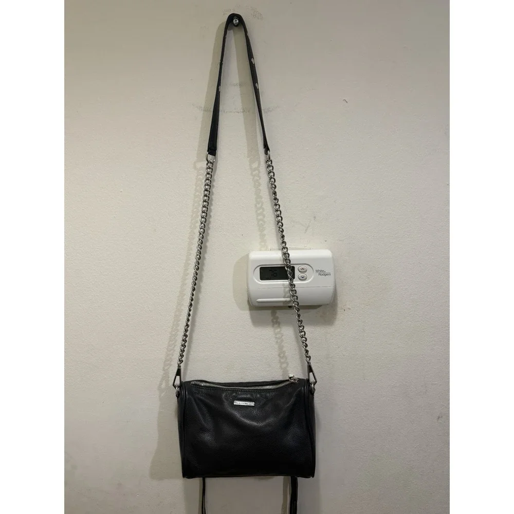 Rebecca Minkoff 5 Zip Black Leather Crossbody Bag RM17-MINI5ZIP